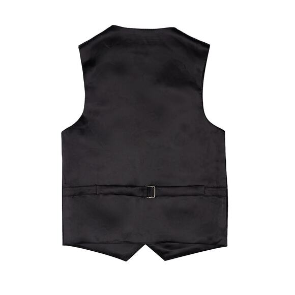 Perry Ellis Boy U-Neckline Covered Button Formal Vest Size 8 in Black NWT - Picture 2 of 5